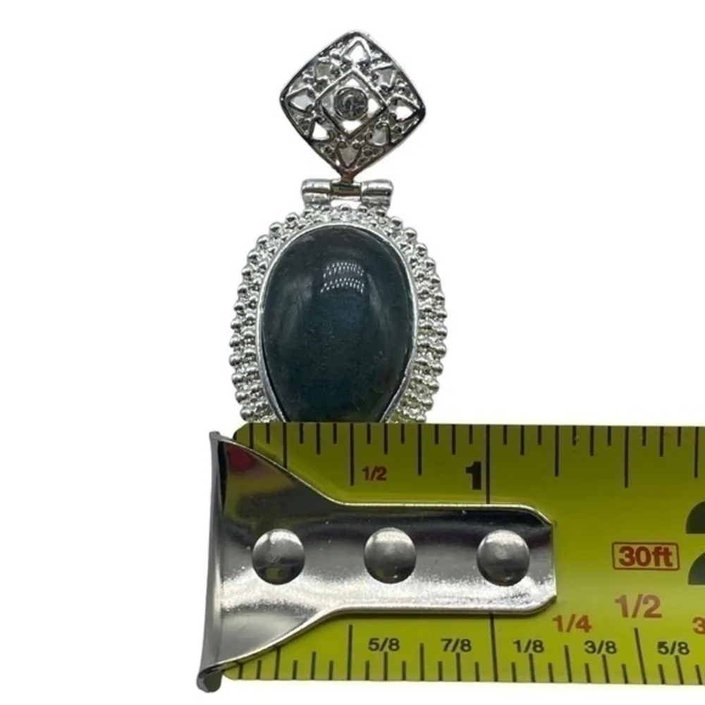 Ocean Jasper Gemstone Sterling Silver 925 Pendant 2in